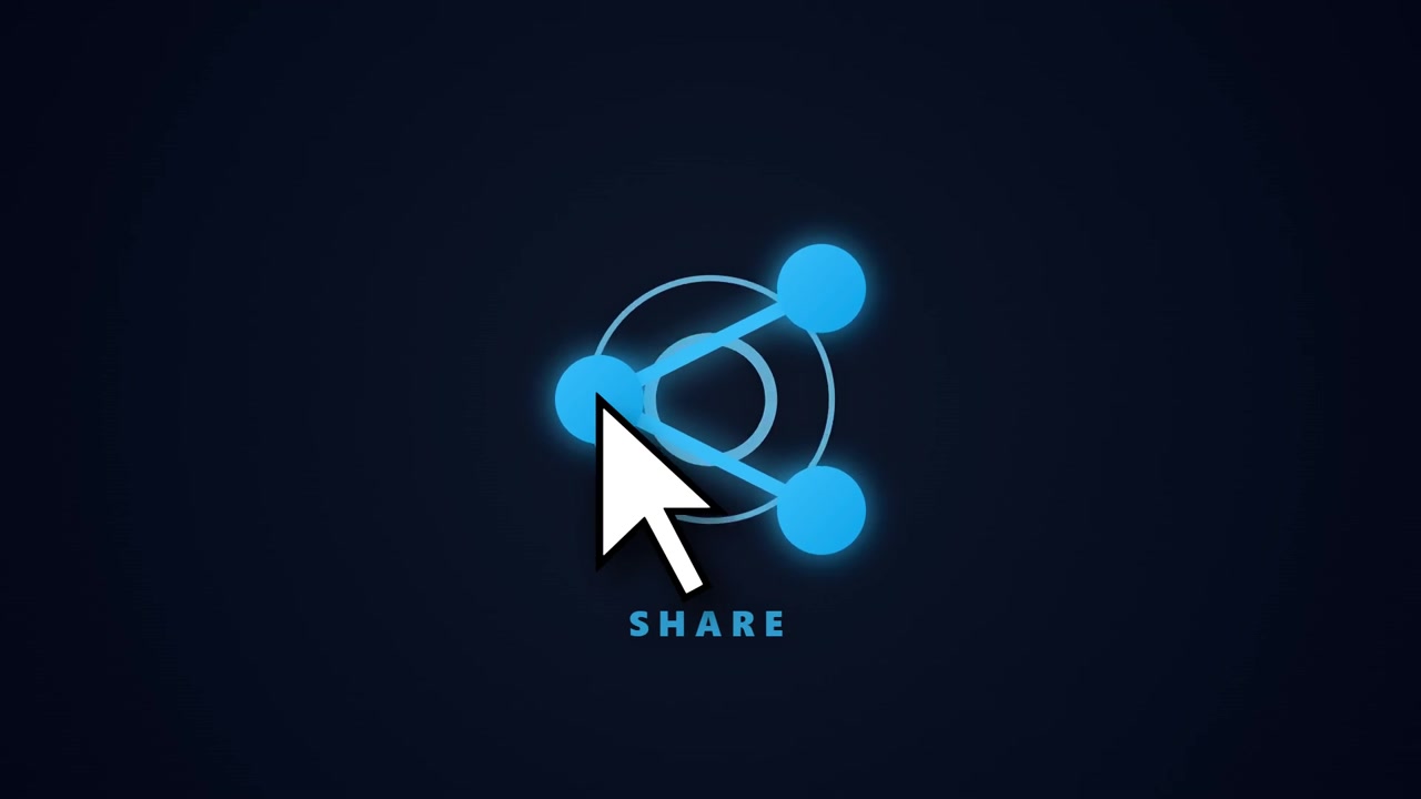 Mouse Cursor Clicking on a Digital Share Icon