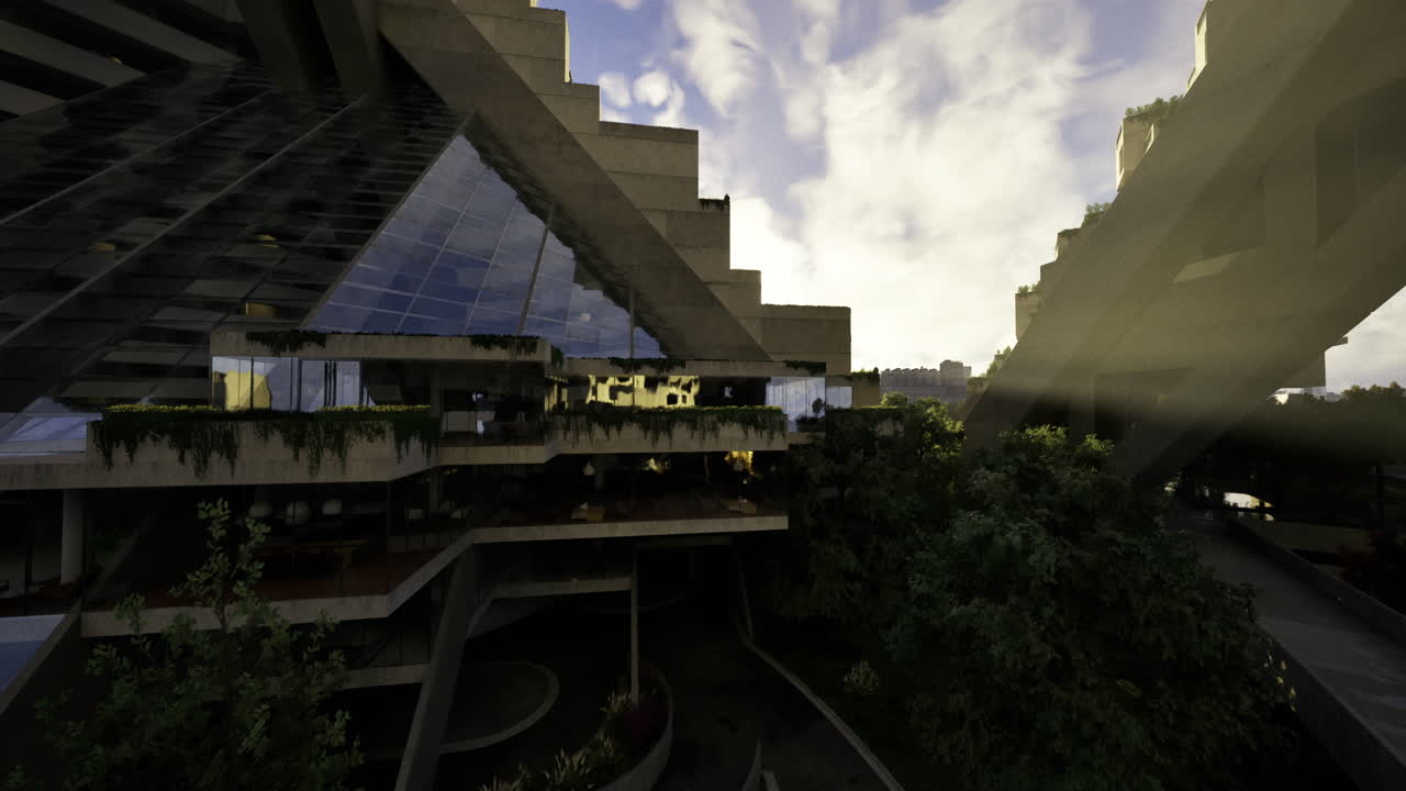 Modern architecture features greenery and natural light in cities