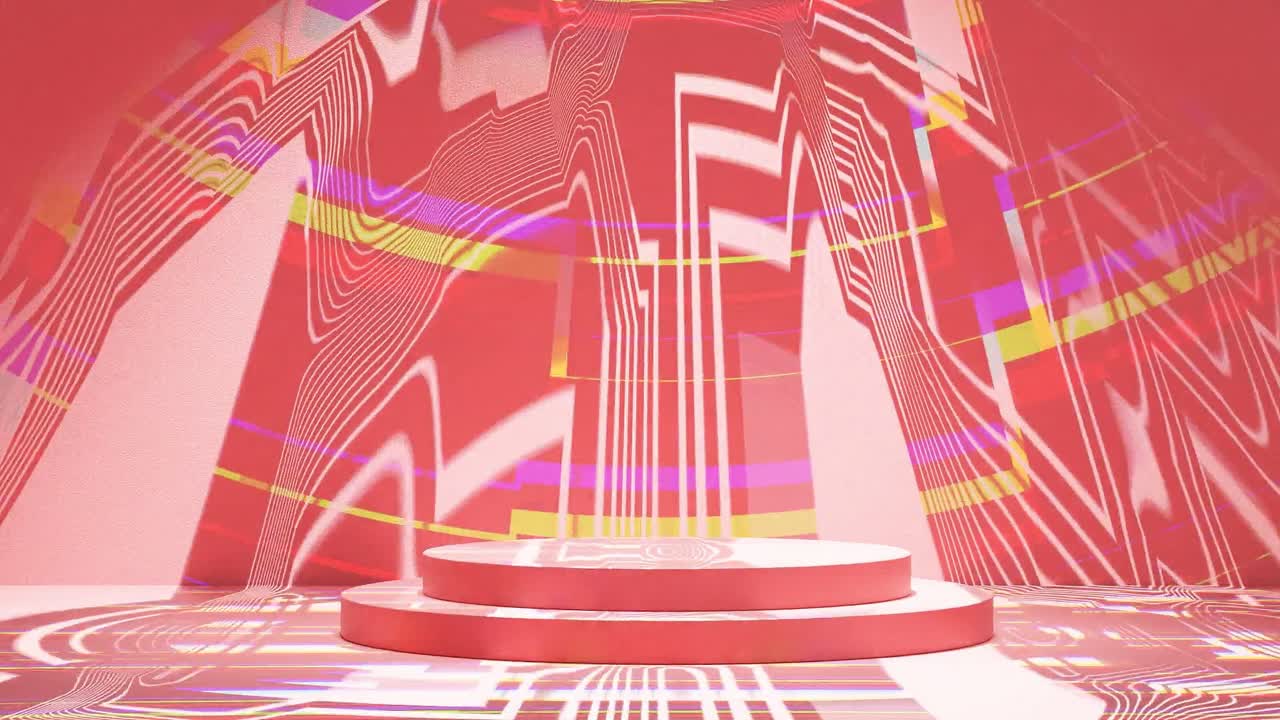 첨단 기술 환경에서 미래의 홀로그램 디스플레이 빨간색