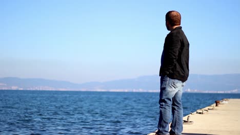 sadness alone man with seaview