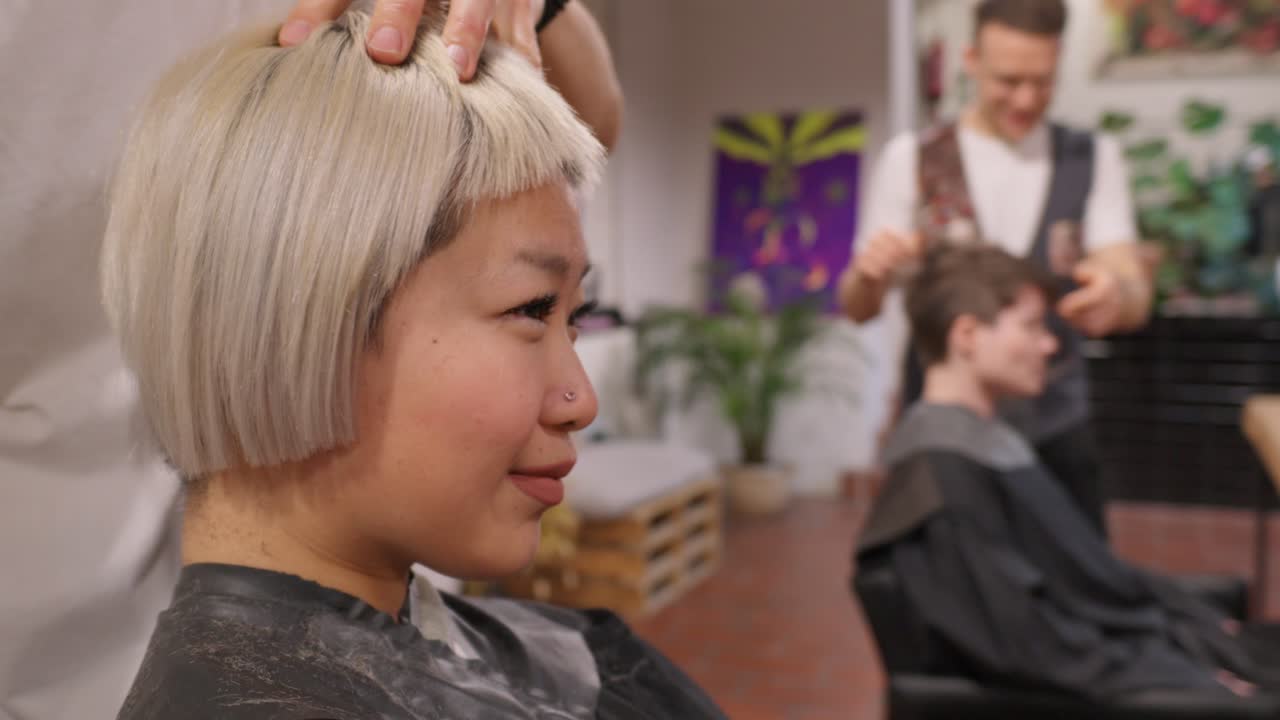 Haircut in hair salon