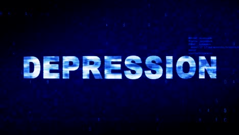 depression text digital noise twitch glitch distortion effect error animation.