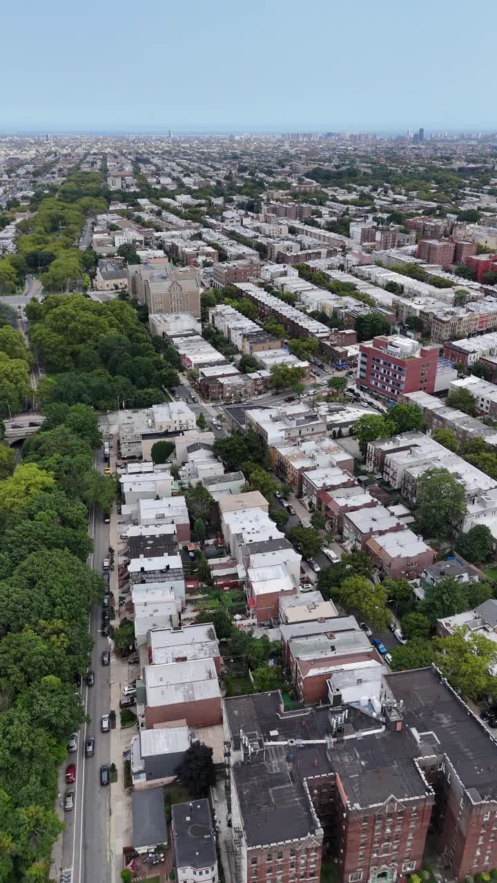 Aerial View of a Densely Populated Suburban Neighborhood