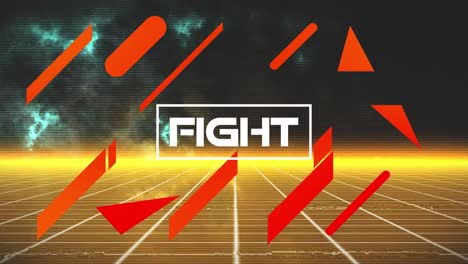 animation of fight and orange shapes in yellow and black digital space