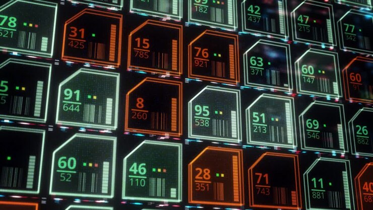 Interfaccia digitale con dati e codice