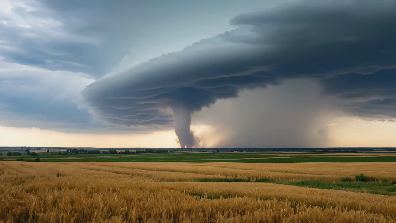 Tornado over a wheat field