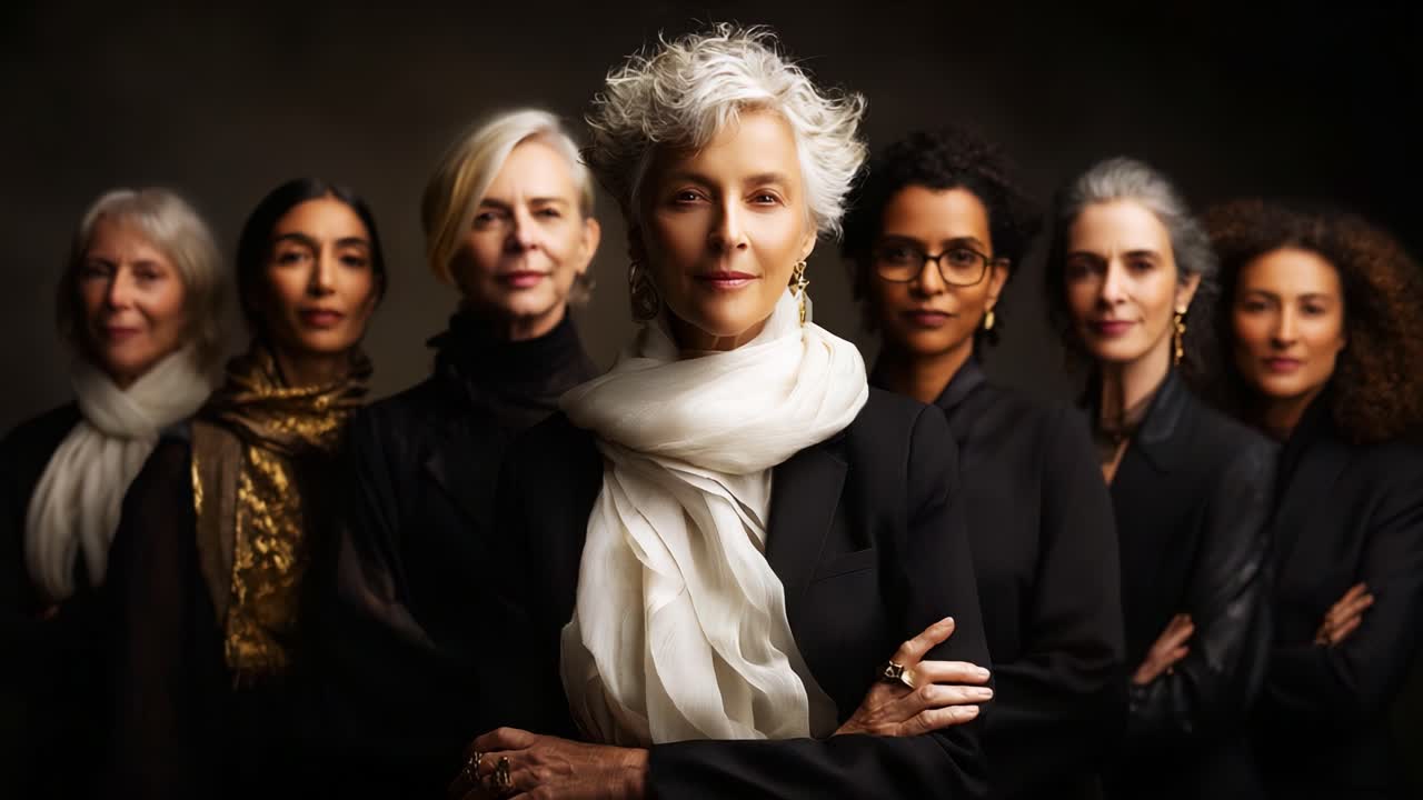 A Powerful Collective of Women: Showcasing Diversity, Strength, and Elegance in the Portraits of Seven Inspirational Figures Uniting in Confidence and Grace