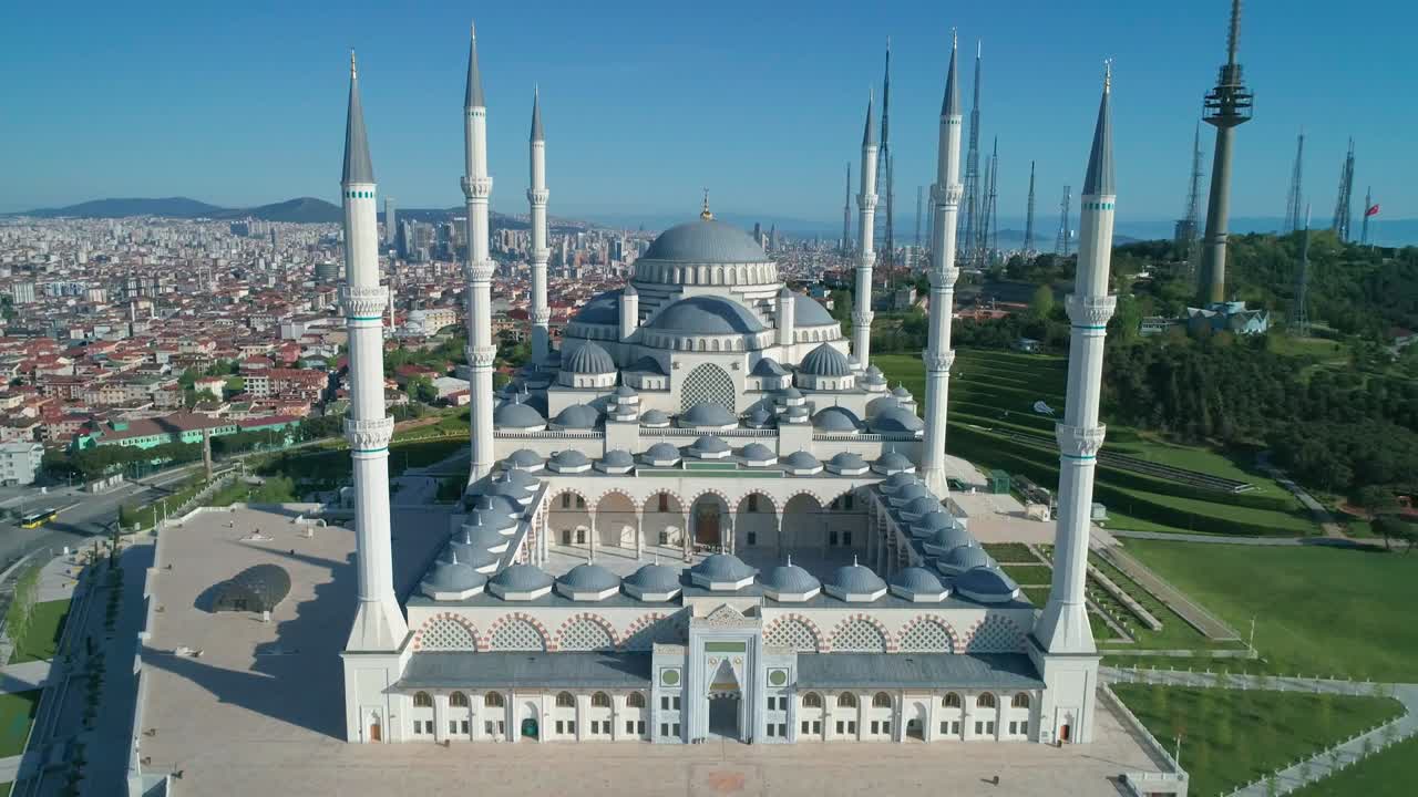 buyuk camlica camii ramadan, vista aérea del toque de queda por covid, jk01