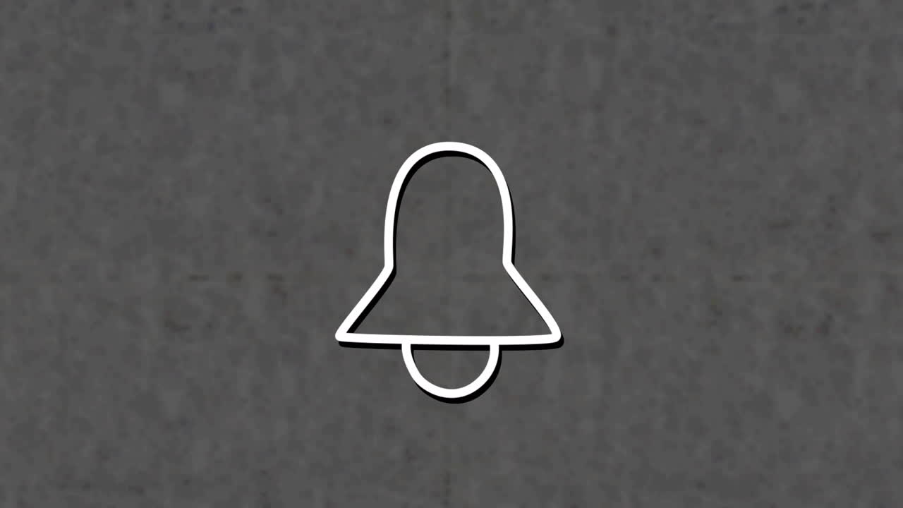 텍스처 된 배경 위에 네온 종 아이콘의 애니메이션