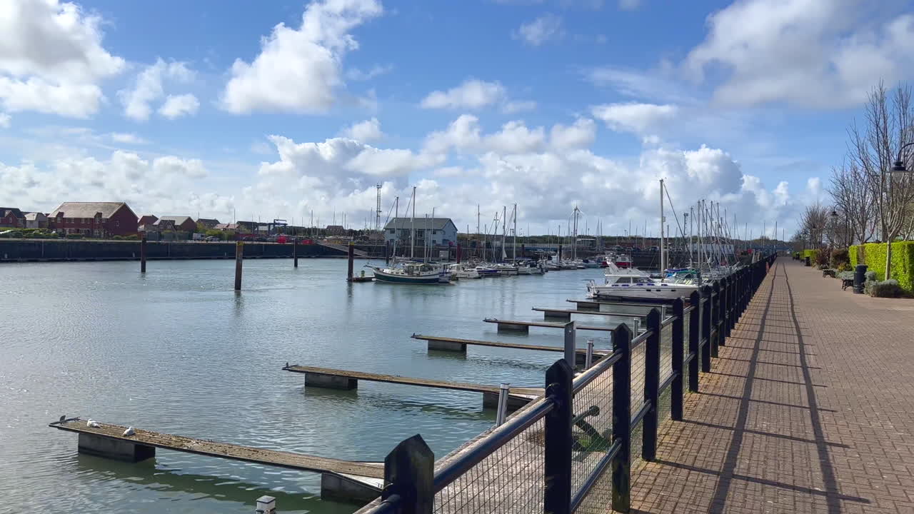 Fleetwood Marina Docks,Mooring Boats And Sailing Off To Sea