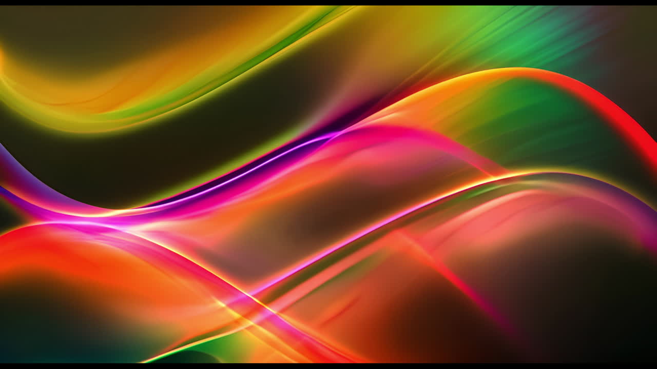 Abstract Colorful Glowing Waves