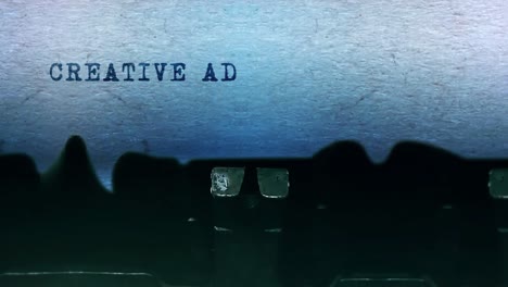 vintage typewriter with creative advertising