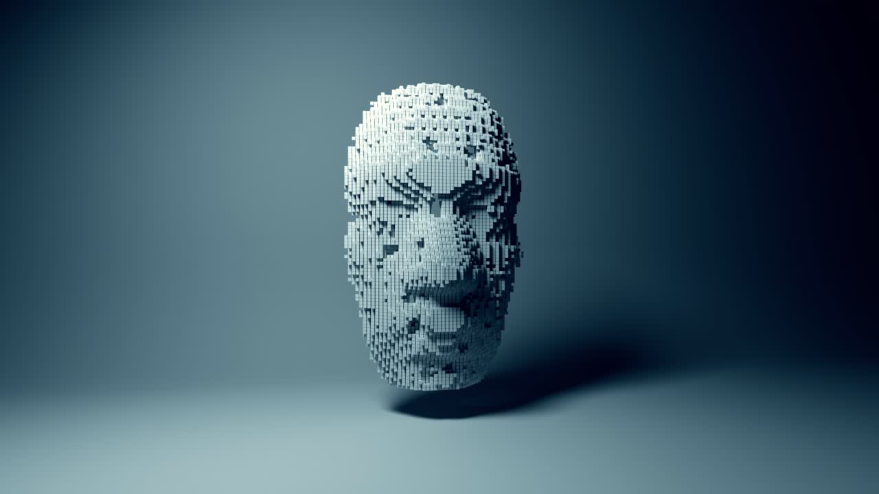 modelo 3d de máscara pixelada