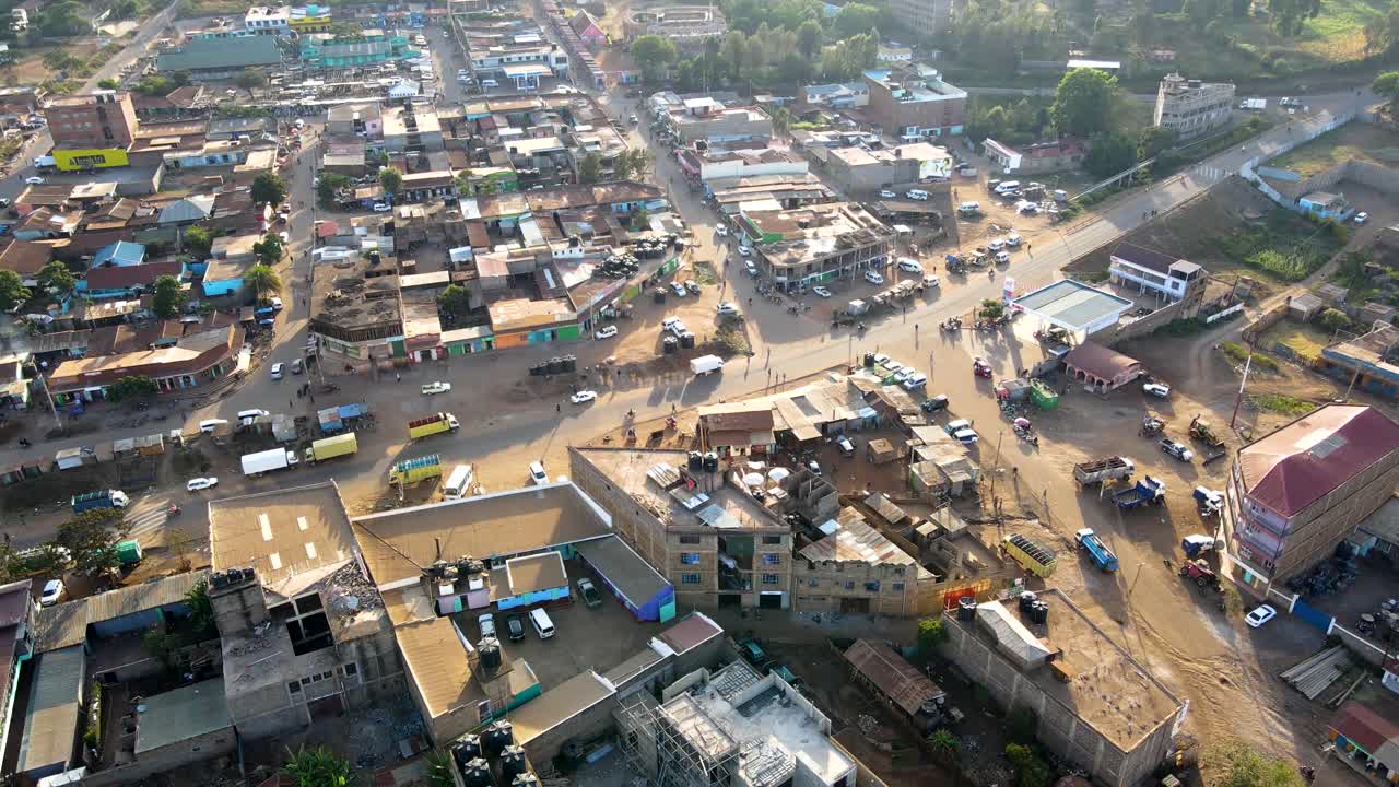 Nairobi Aerial Cityscape Kenya city Skyline rural Village of Loitokitok