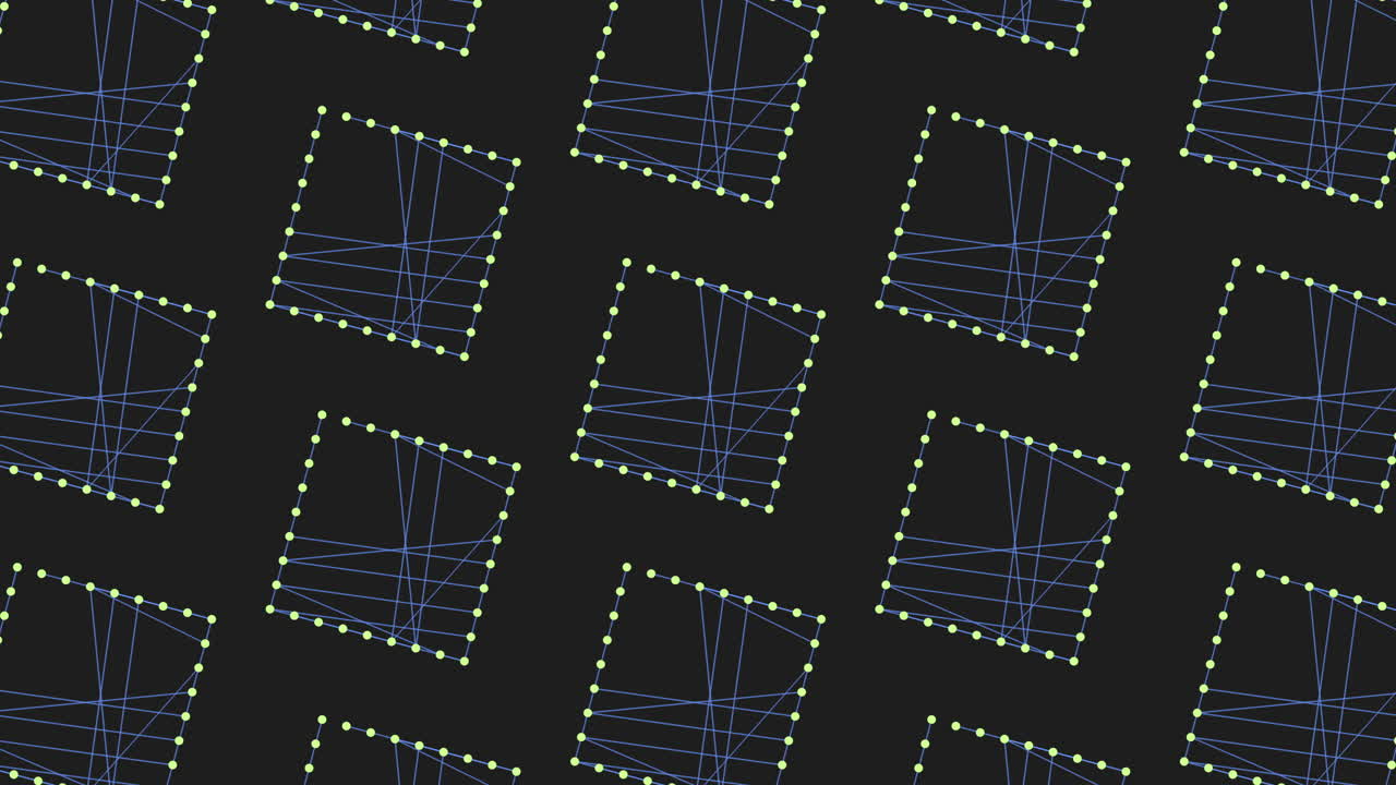 Futuristic neon squares pattern from dots and lines