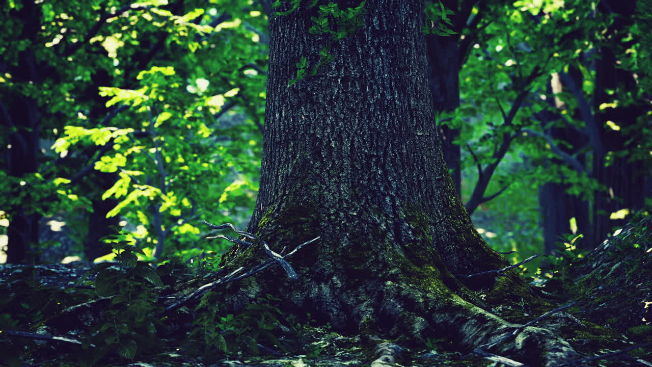 tronco y raíces de árboles forestales
