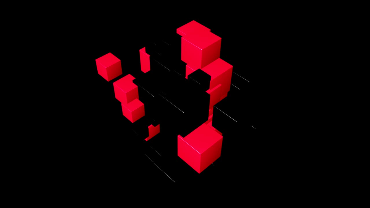 высокотехнологичные кубики на черном фоне.