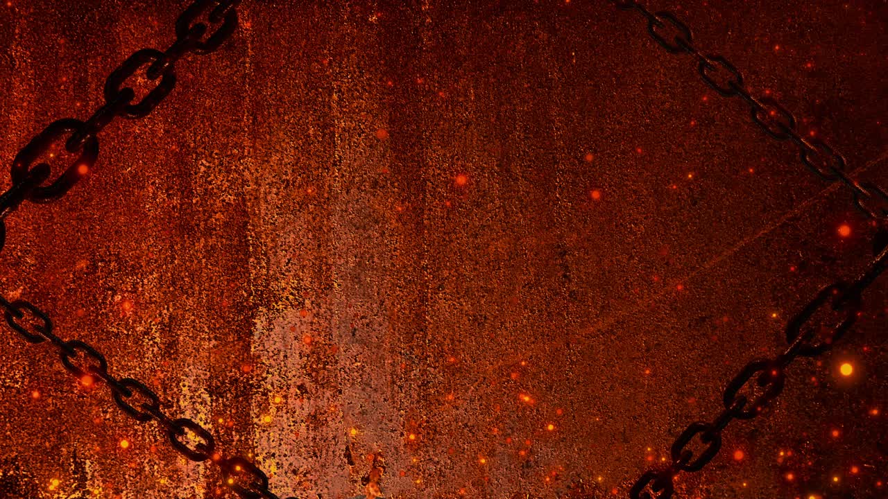 스파크 불 입자 배경 루프 애니메이션과 함께 녹은 사슬