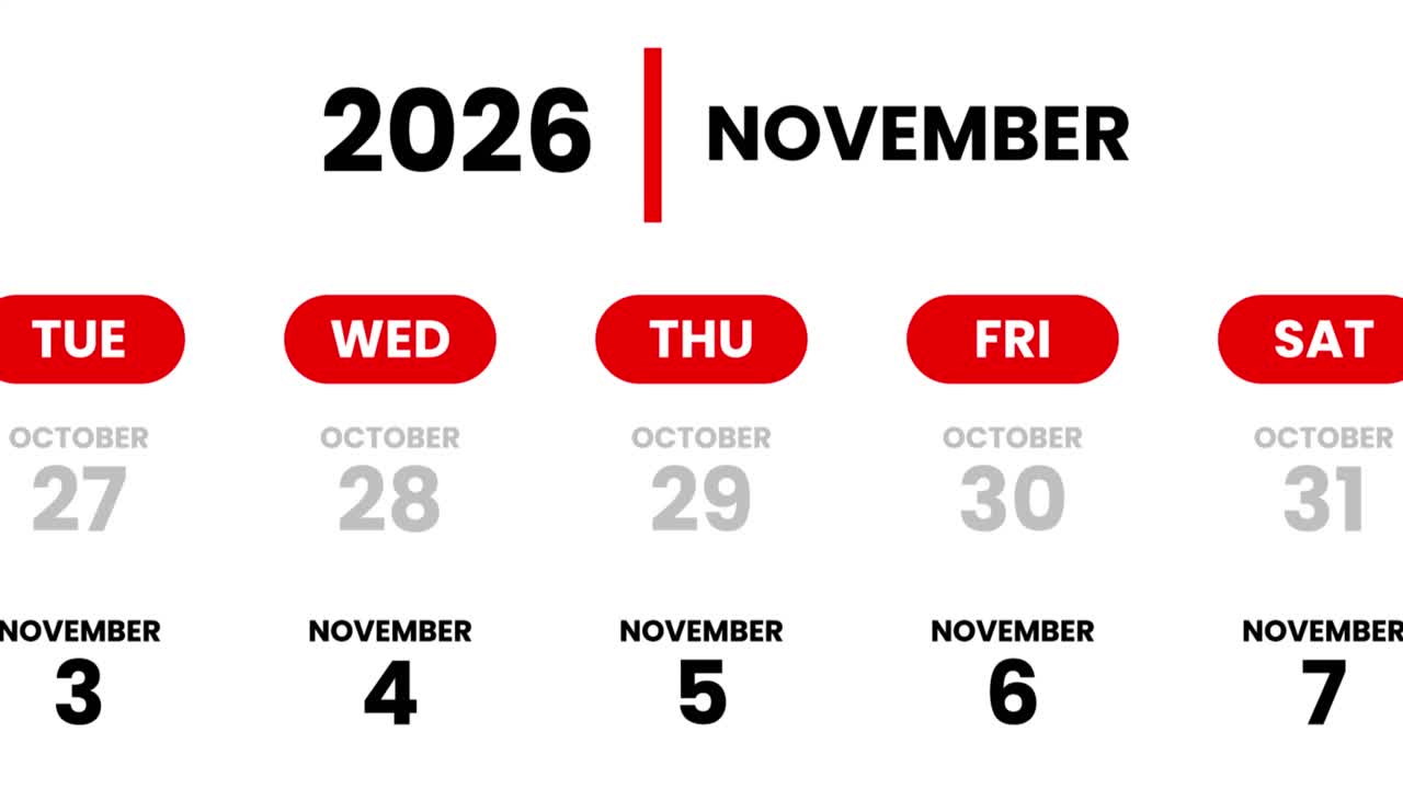 Calendar dates for October, November, and December