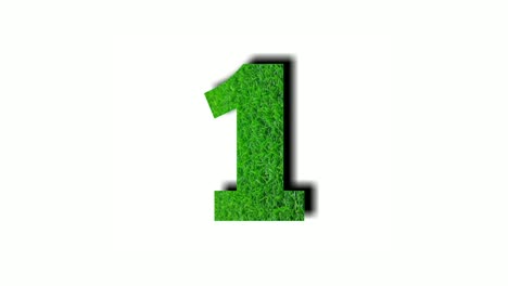 Number-one-1-Animation-motion-graphics-with-green-grass-texture-on-white-background-for-video-elements-natural-concept-numbers