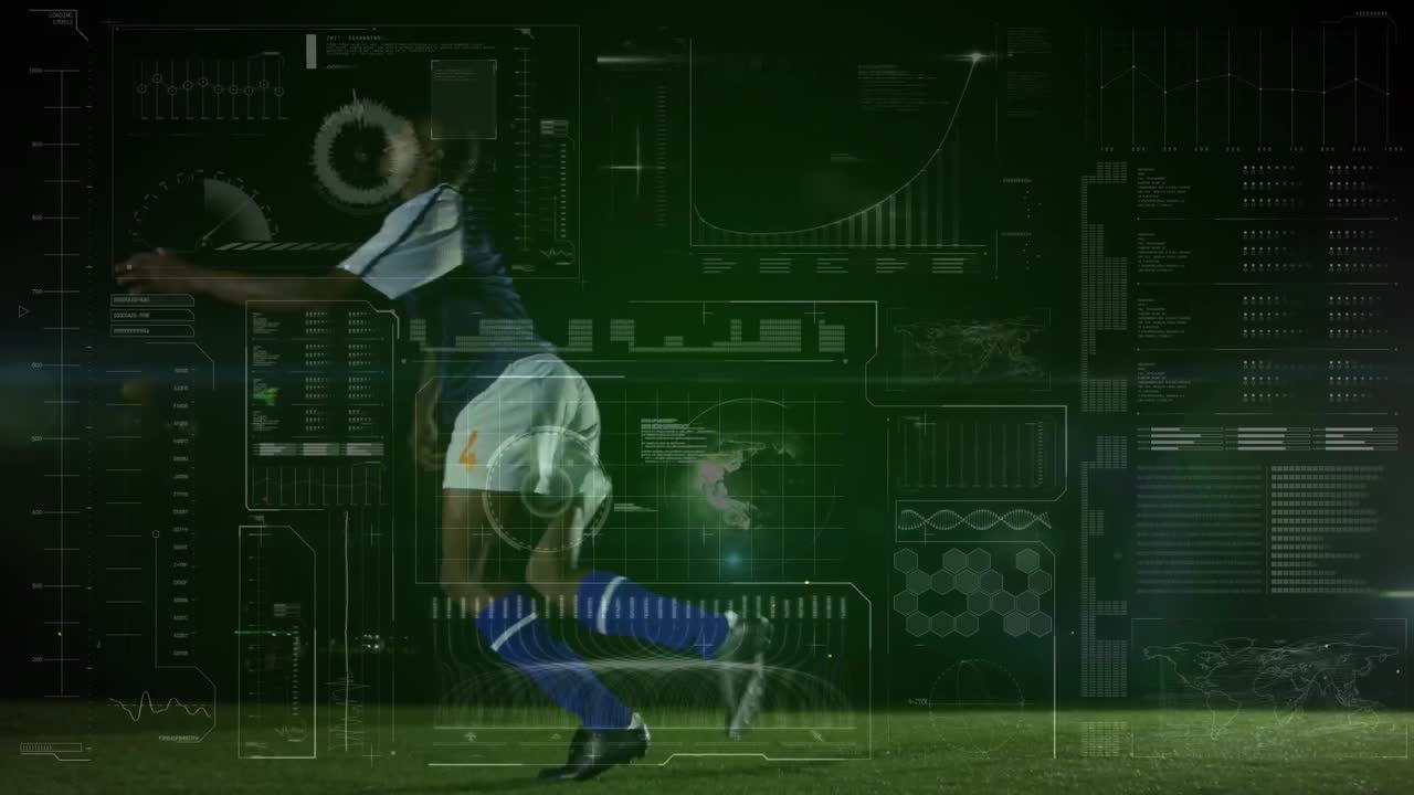 축구 선수에 대한 데이터 처리 애니메이션