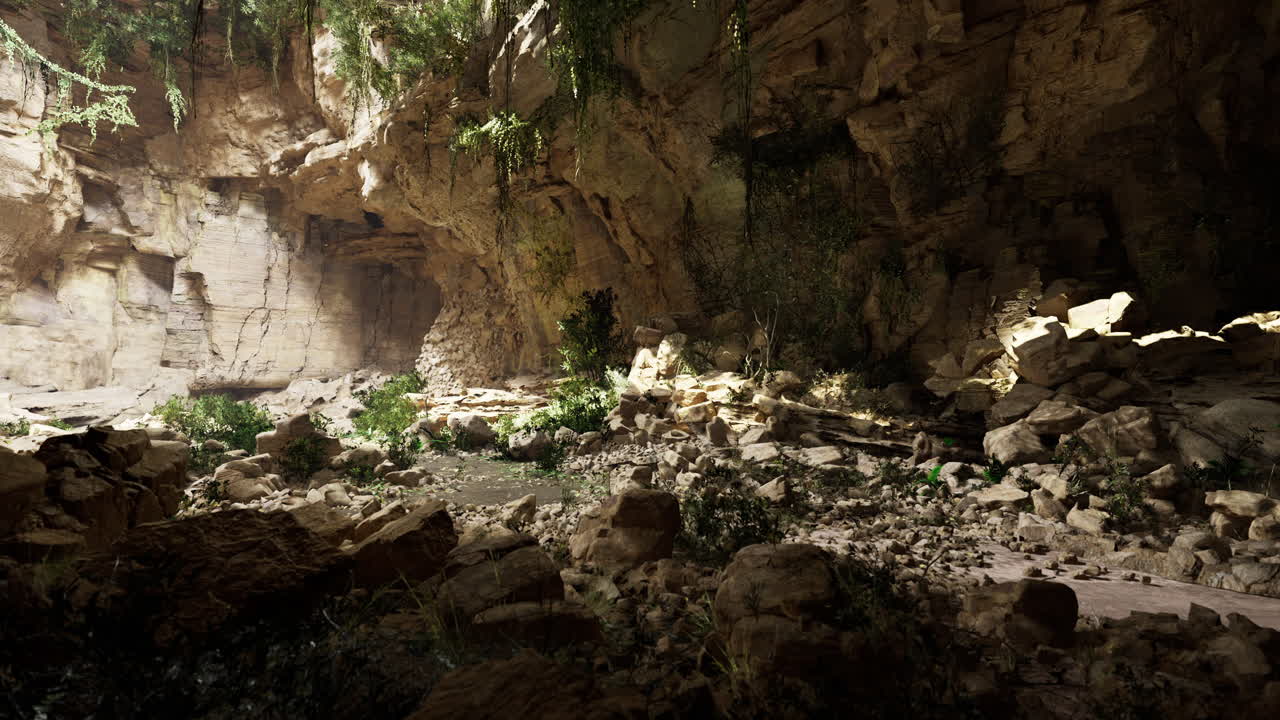 Esplorare una grotta nascosta in una foresta lussureggiante durante le ore diurne