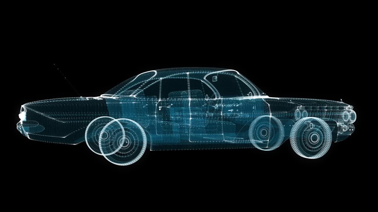 입자의 지능형 근육 자동차의 3d 홀로그램