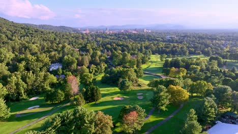 asheville nc in the distance aerial push in