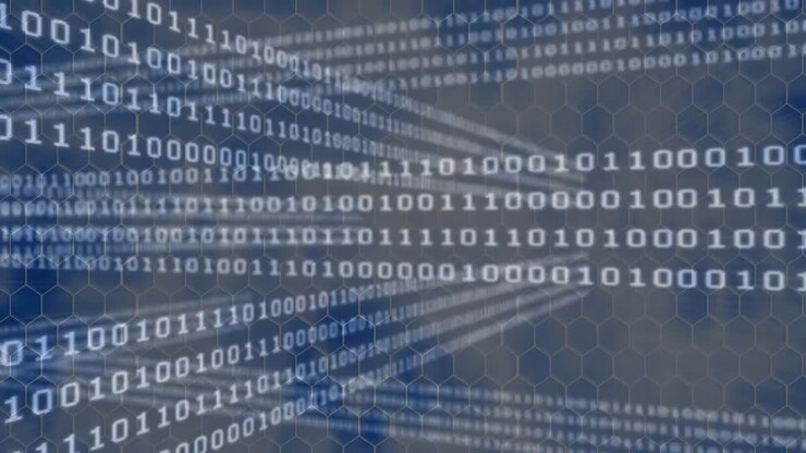Animation of binary coding and data processing