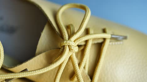 stylish yellow leather footwear or oxford shoes with laces