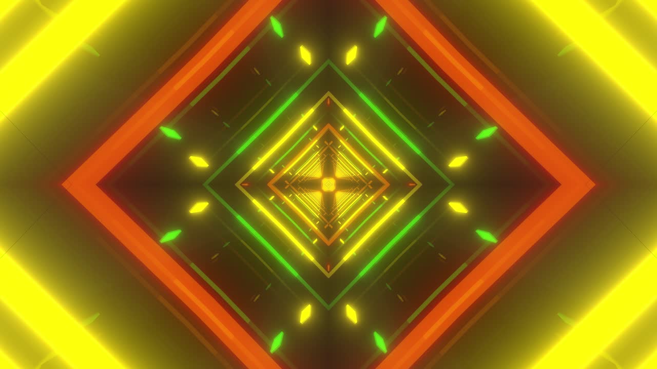 Visualizzazioni di tunnel geometrico al neon