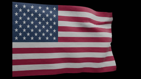 waving american flag motion graphics on alpha transparent