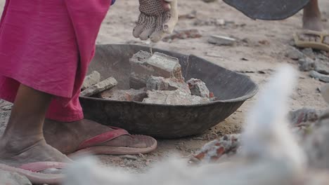 women recycling construction debris