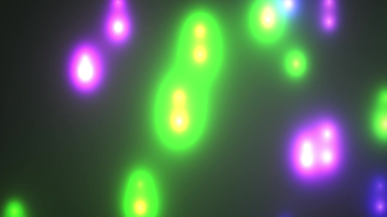 Abstract Background with Glowing Green and Purple Floating Lights
