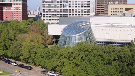 aerial view of the science museum area in houston