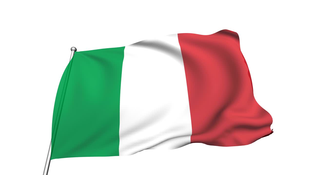 Bandiera italiana (semi-trasparente, in loop, canale alfa)