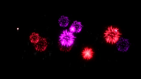 fuegos artificiales en 4k. vacaciones. render. fondo de animación de fuegos artificiales rojos magenta. v6