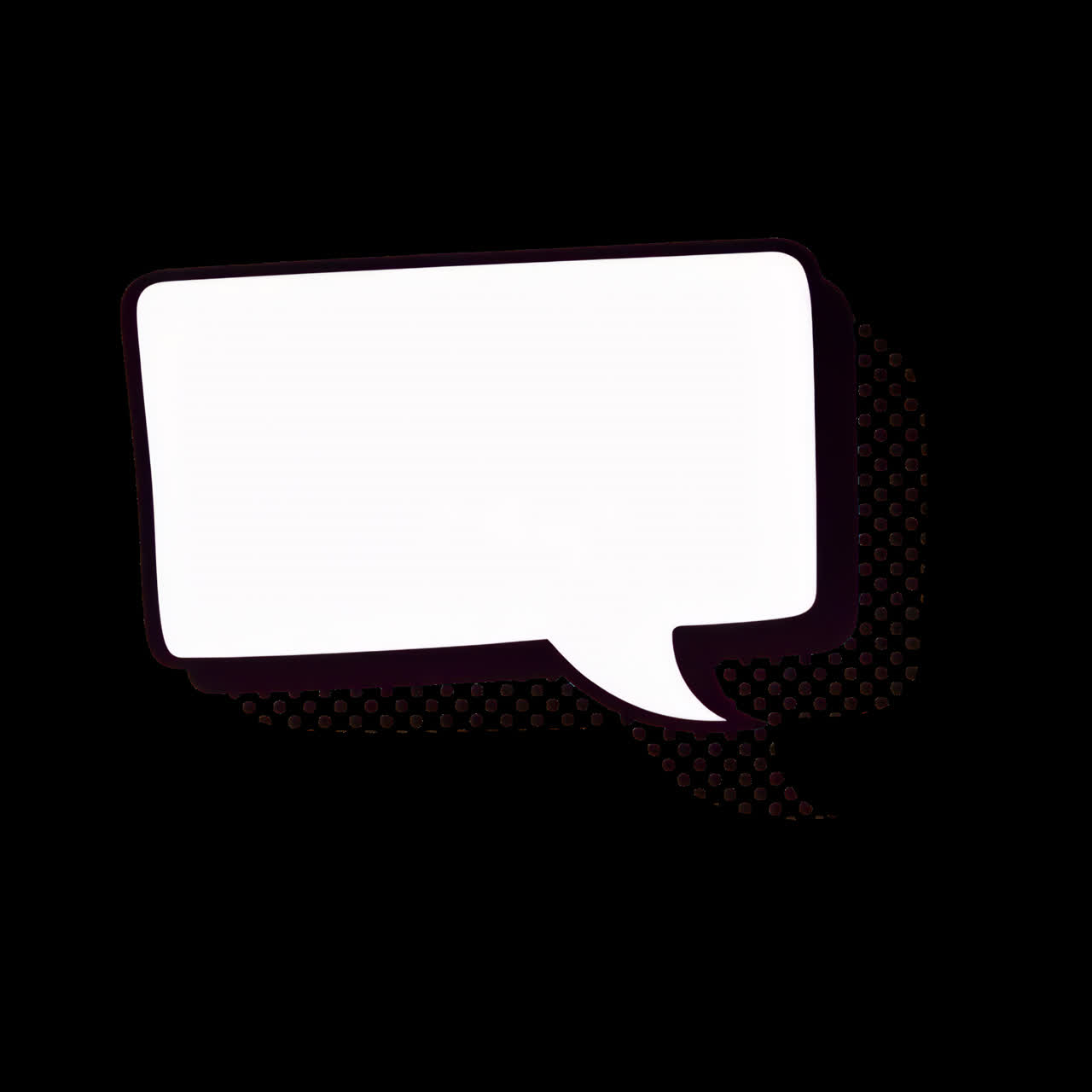 Retro comic speech bubble design animation isolated asset, transparent 4K video, alpha channel