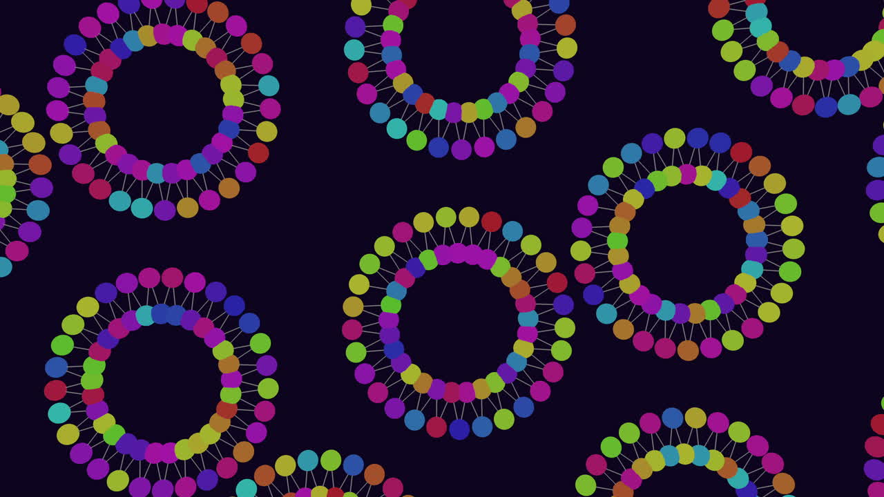 The image showcases a vibrant pattern of various colored circles against a black background, suitable for use in web design or graphic projects for an appealing aesthetic