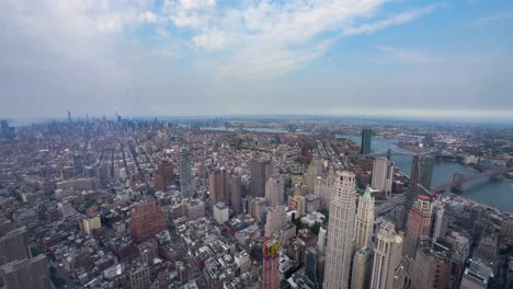 Zeitraffer-Von-New-York-City-Aus-Der-Obersten-Etage-Des-Wolkenkratzers