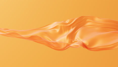 flowing orange cloth background, 3d rendering.