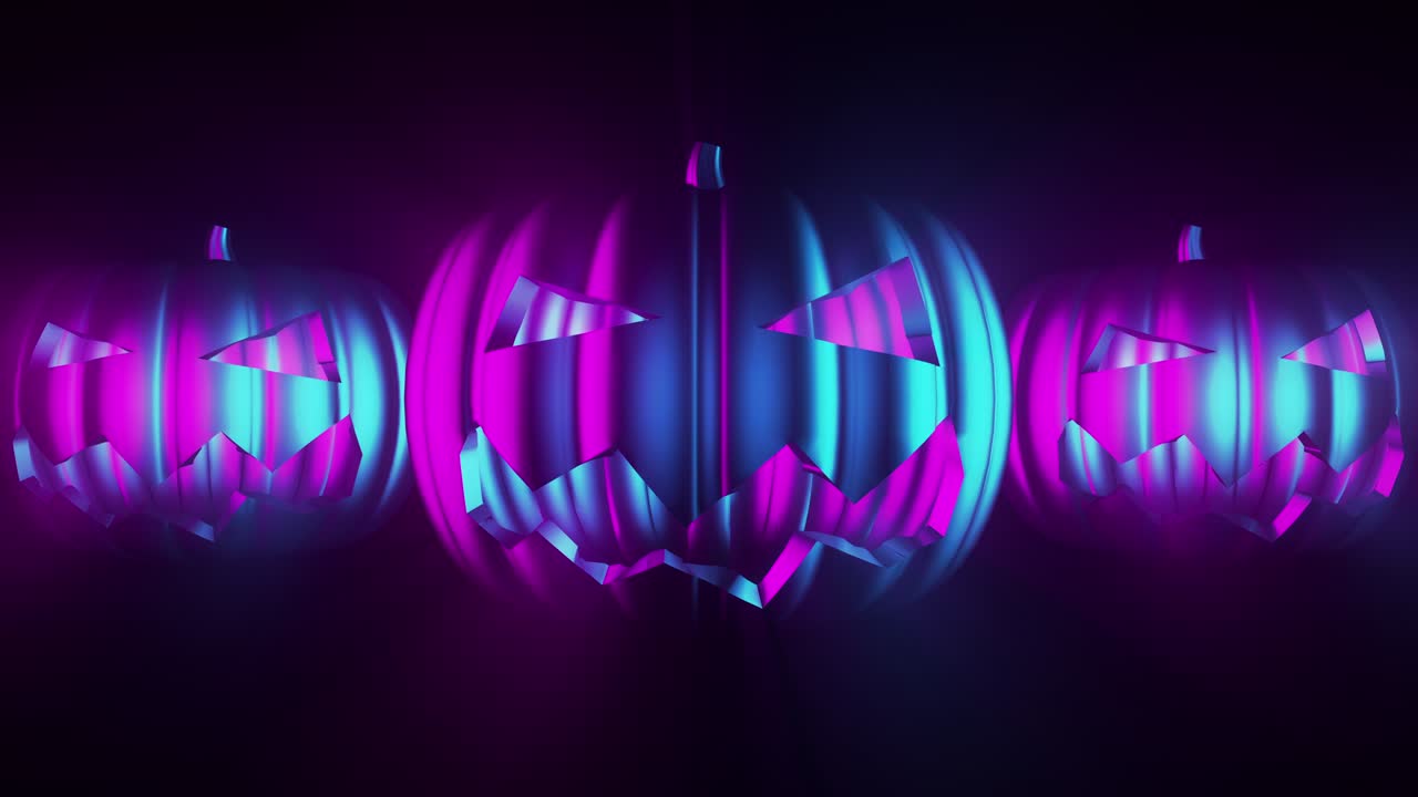 calabazas bailando en un bucle de video sin costuras en colores modernos