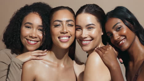 diverse group of women posing for beauty portraits