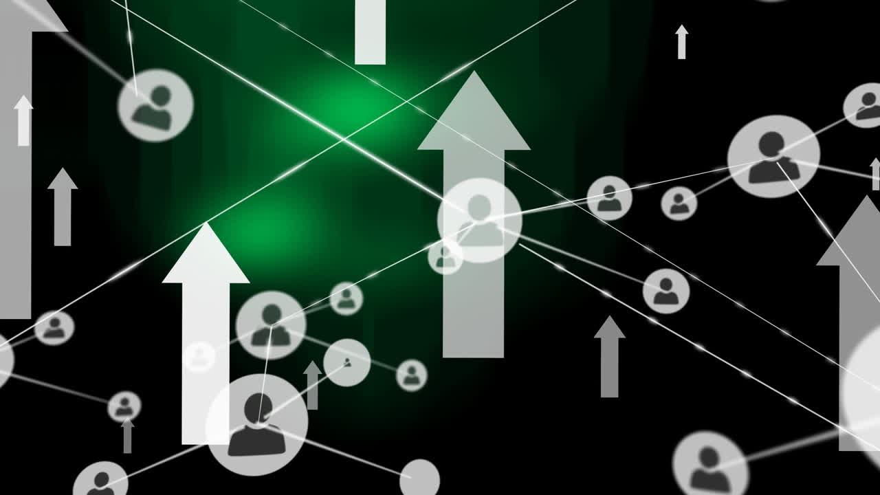 검은색 배경에 있는 미디어 아이콘의 애니메이션