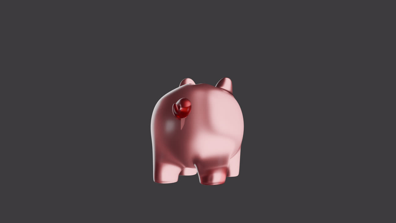 Pink Rose Gold Piggy Bank 3D Model