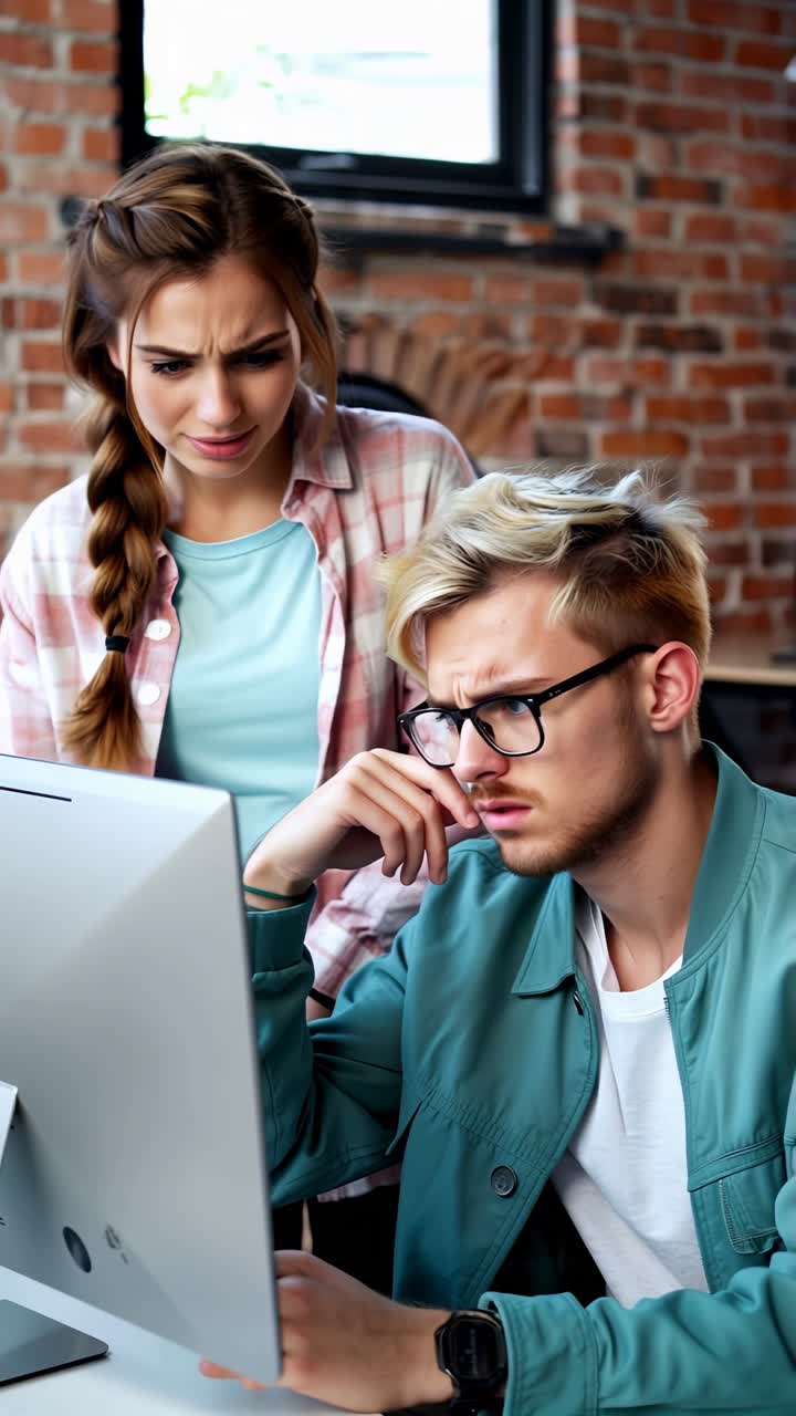 Colleghi che lavorano in ufficio preoccupati e stressati