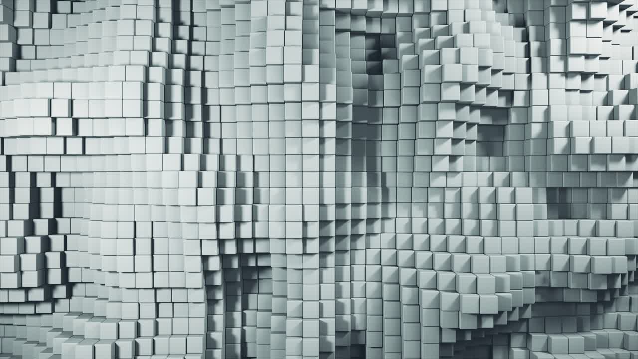 Abstract 3D Gray Cubes Pattern