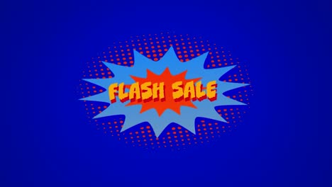 Flash-Sale-Grafik-In-Blauer-Explosion-Auf-Blauem-Hintergrund