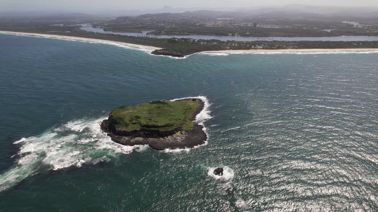 Cook Island And Fingal In New South Wales, Australia - Aerial Shot