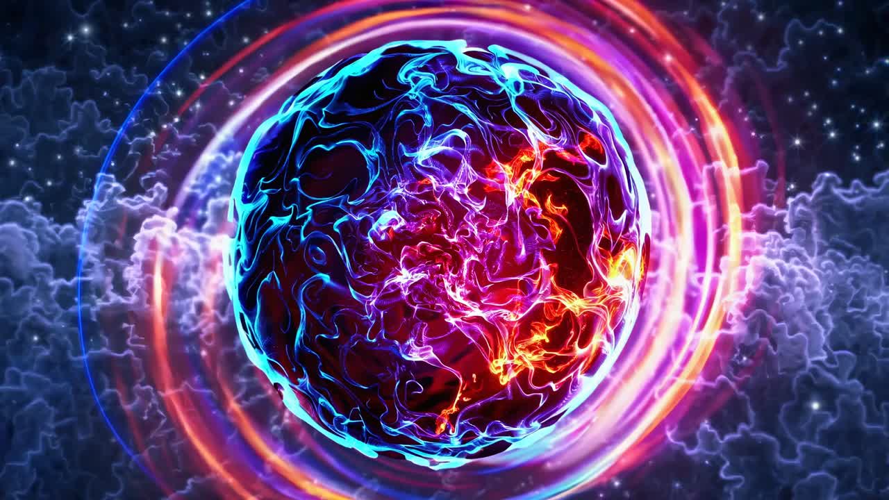 Abstract Glowing Sphere in Space